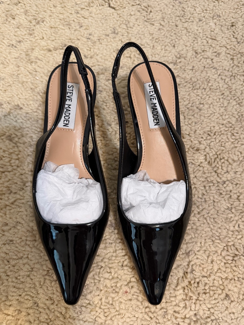 Steve Madden Kari Black Patent Kitten Heels Size 5